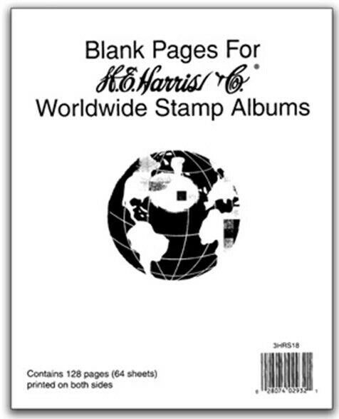 He Harris Blank Pages Worldwide Stamp Album Pages 64 Sheets New