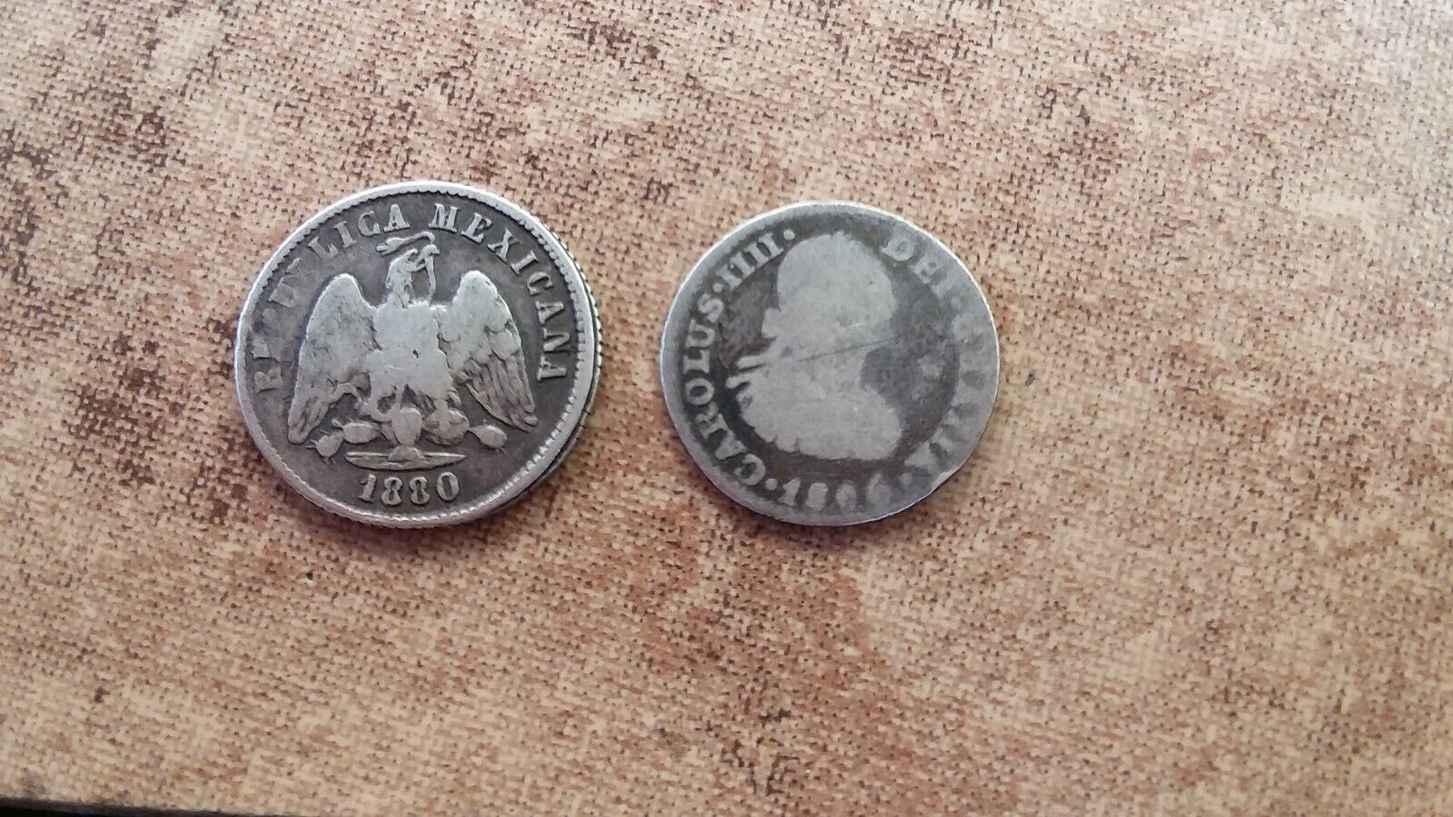 Old Mexican 10 Centavos Coin (1880) And One Real Coin (1806)!